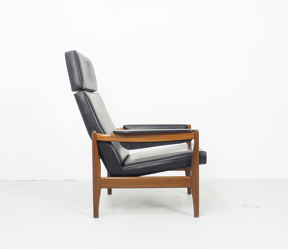 Vintage Dutch Teak High Back Chair, 1960s