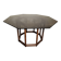 Bamboo-style wooden table with smoked glass top, 1970s
