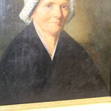 Oil on canvas, Woman with a white headdress dated 1840