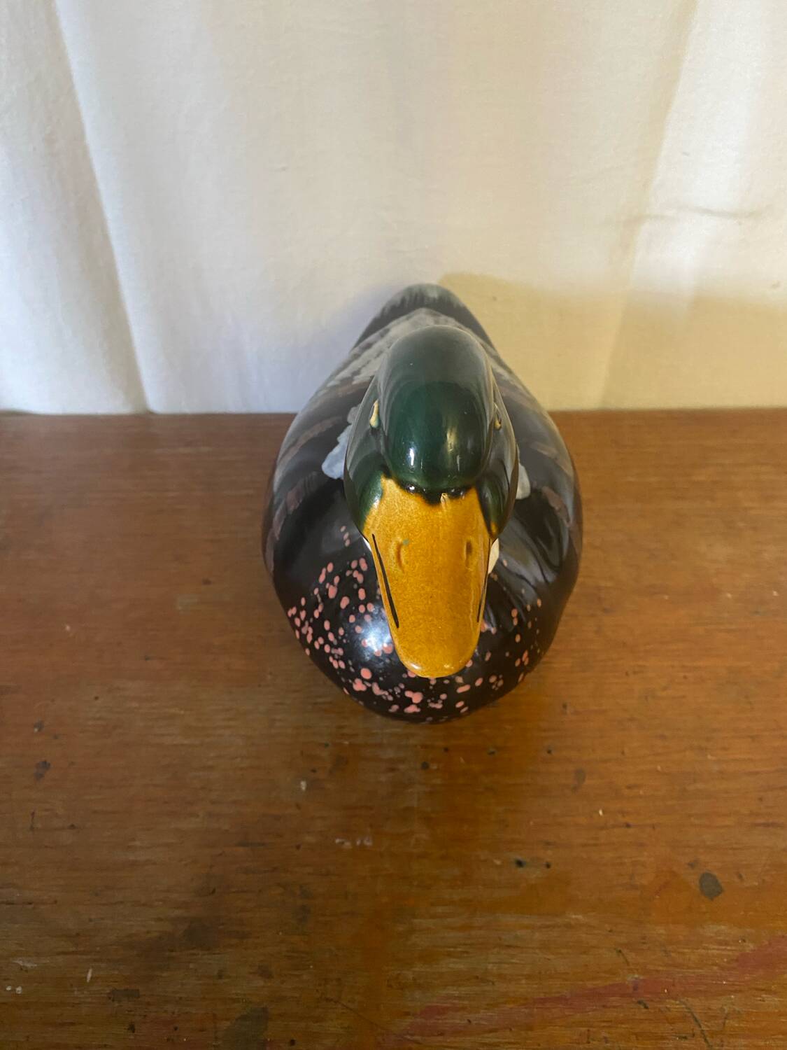 Vintage michel caugant duck-shaped ceramic terrine, france