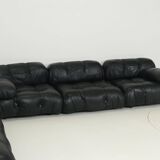 Camaleonda Sofa in Black Leather by Mario Bellini for C&B Italia 1960s