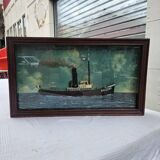 Old Diorama of the Bassens Tugboat in La Rochelle in 1917
