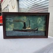 Old Diorama of the Bassens Tugboat in La Rochelle in 1917