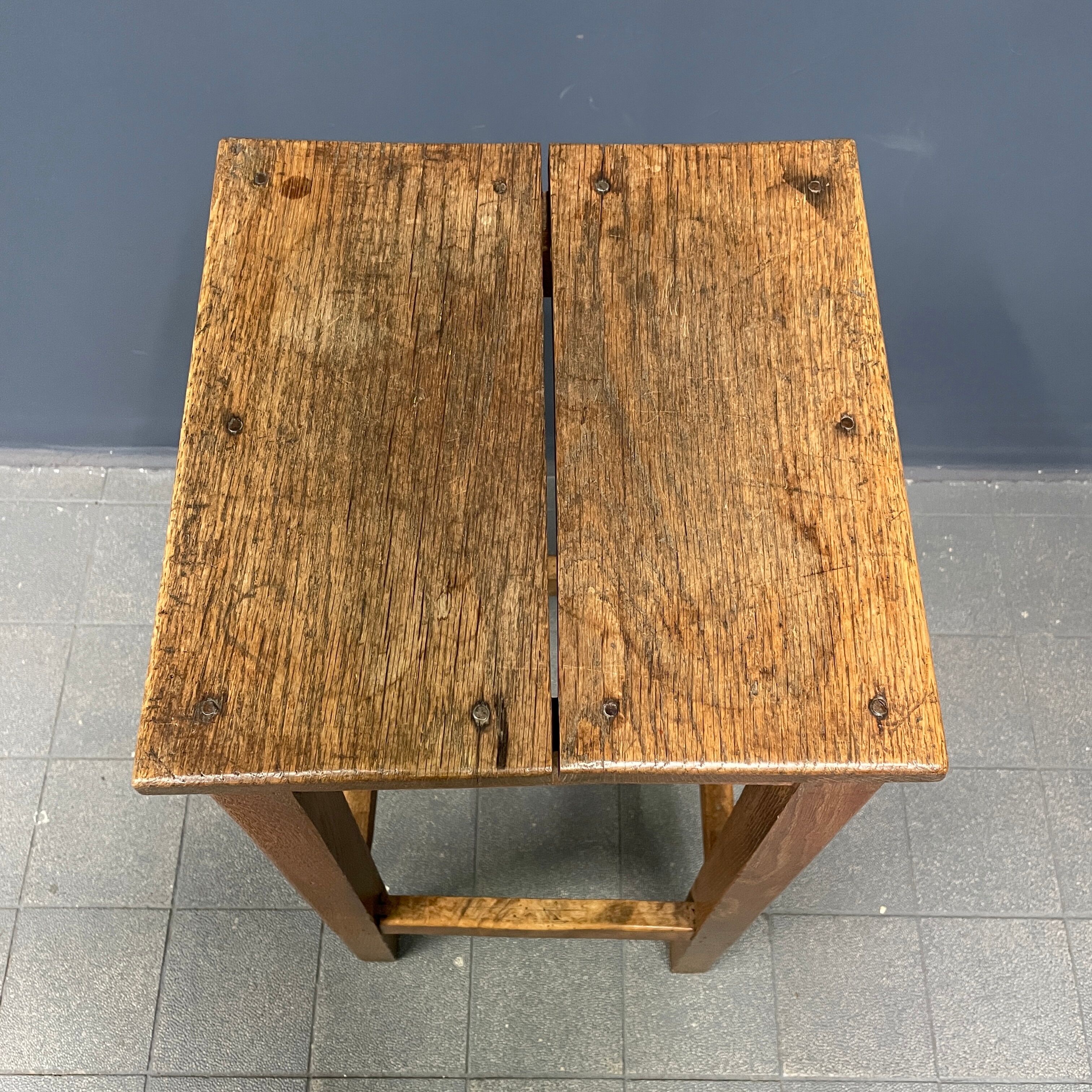 High oak stool from France