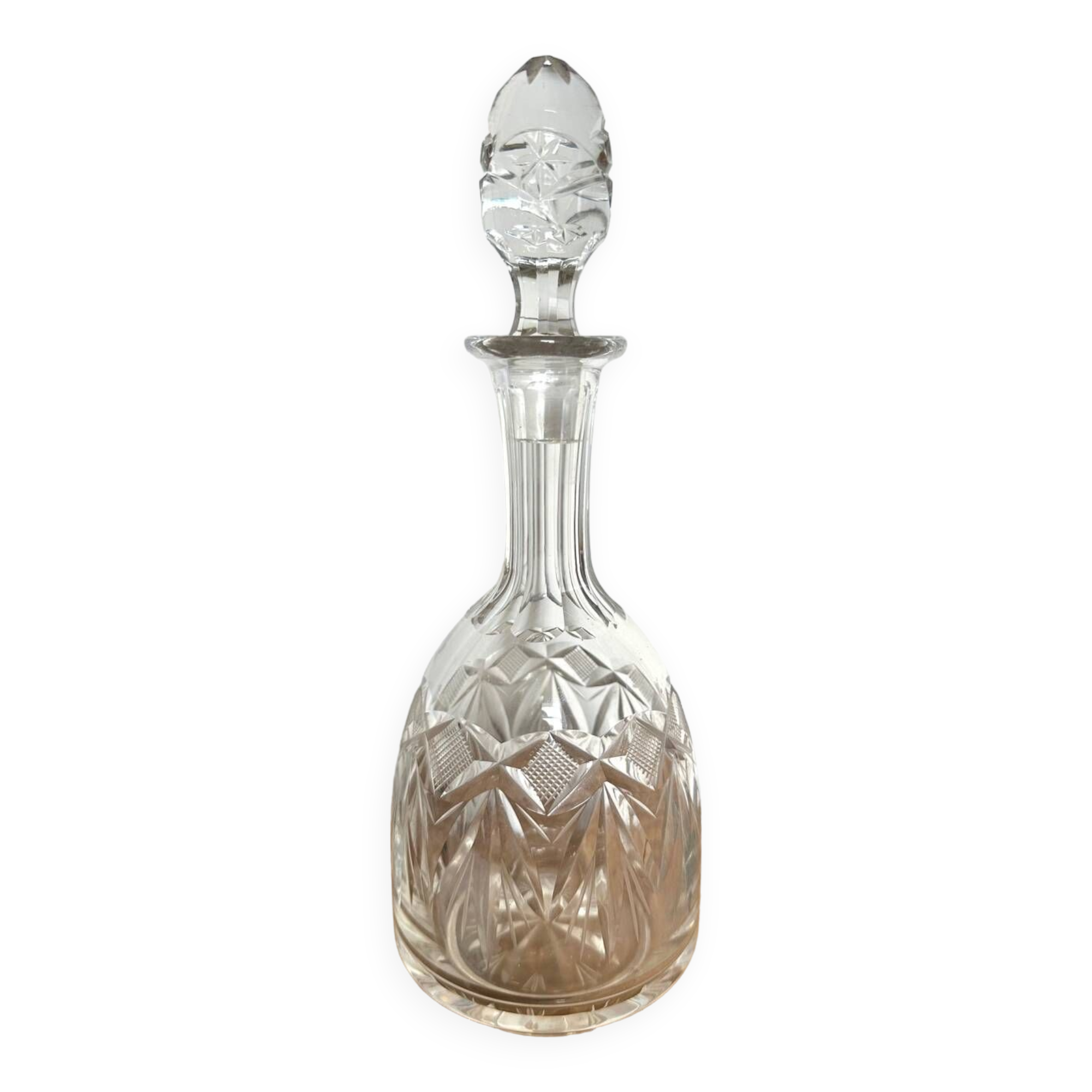 Small carafe and its chiseled glass stopper