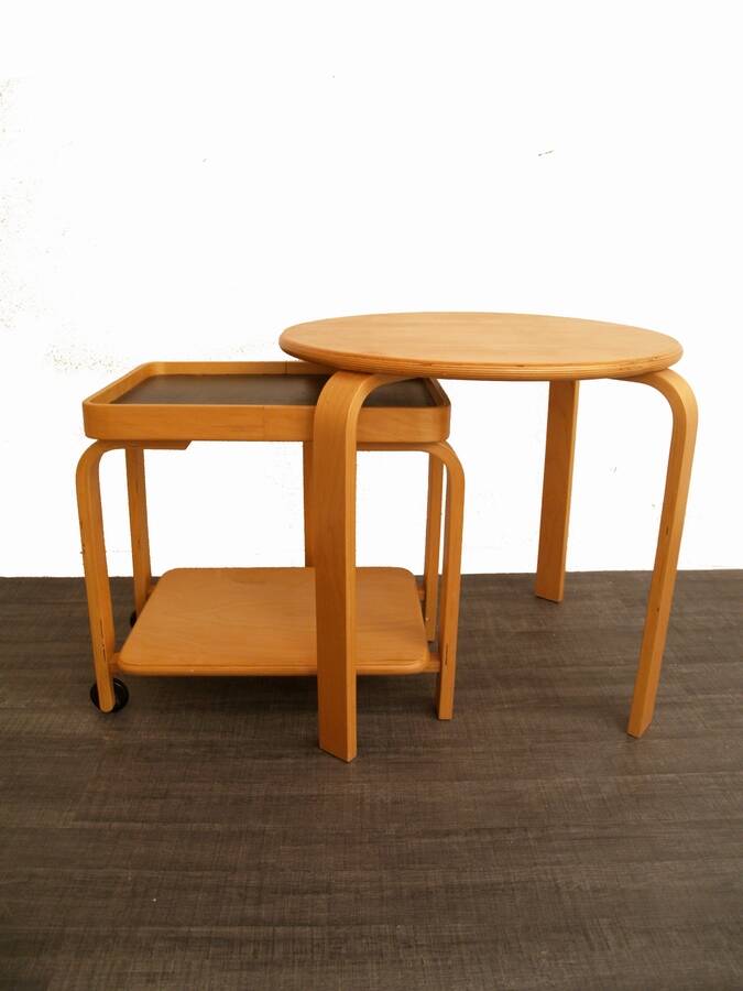 Ikea Vintage Brunabo plywood nesting table - trolley from the eighties