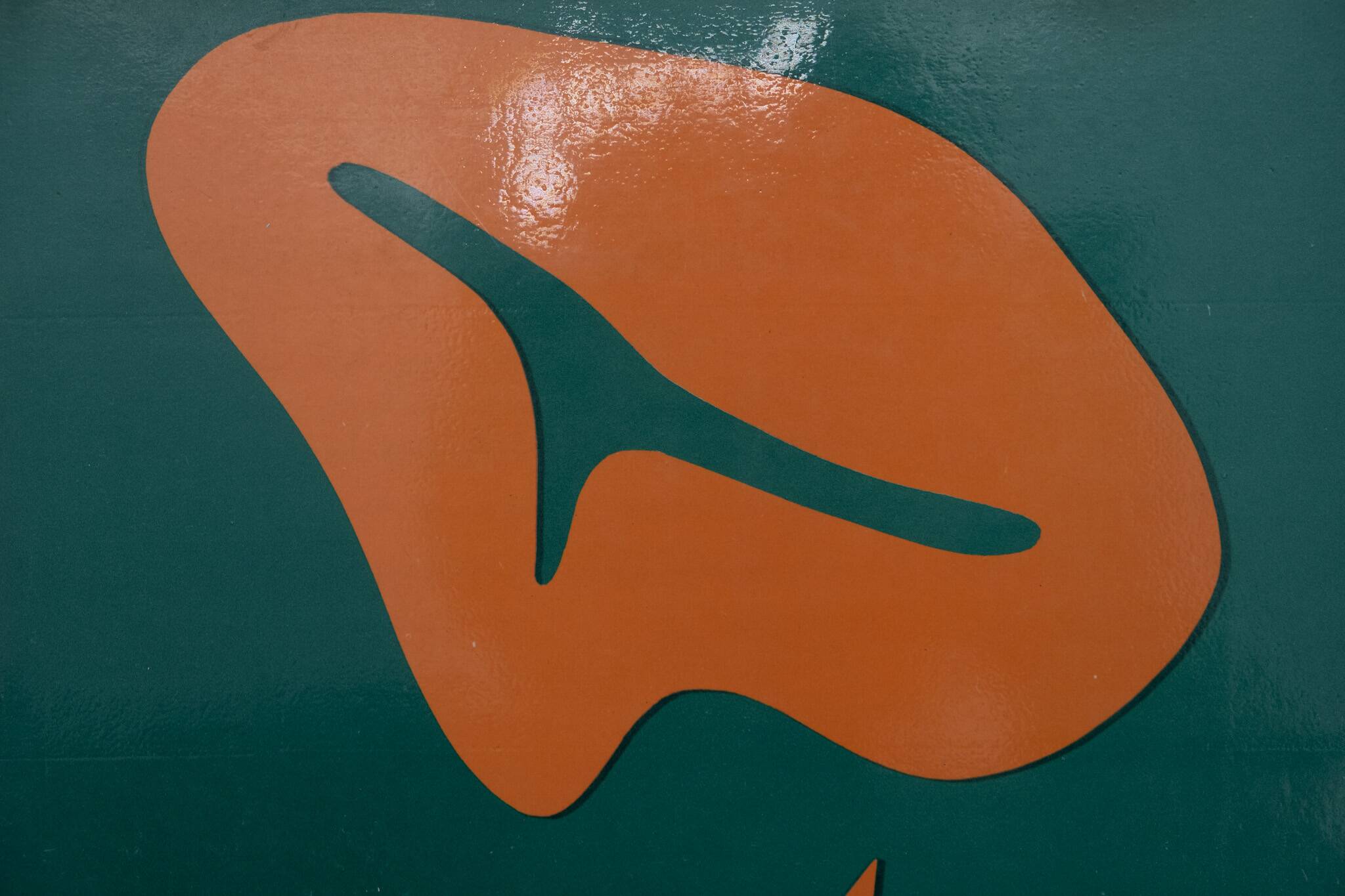 Jean arp: abstract composition in orange and green - original lithograph