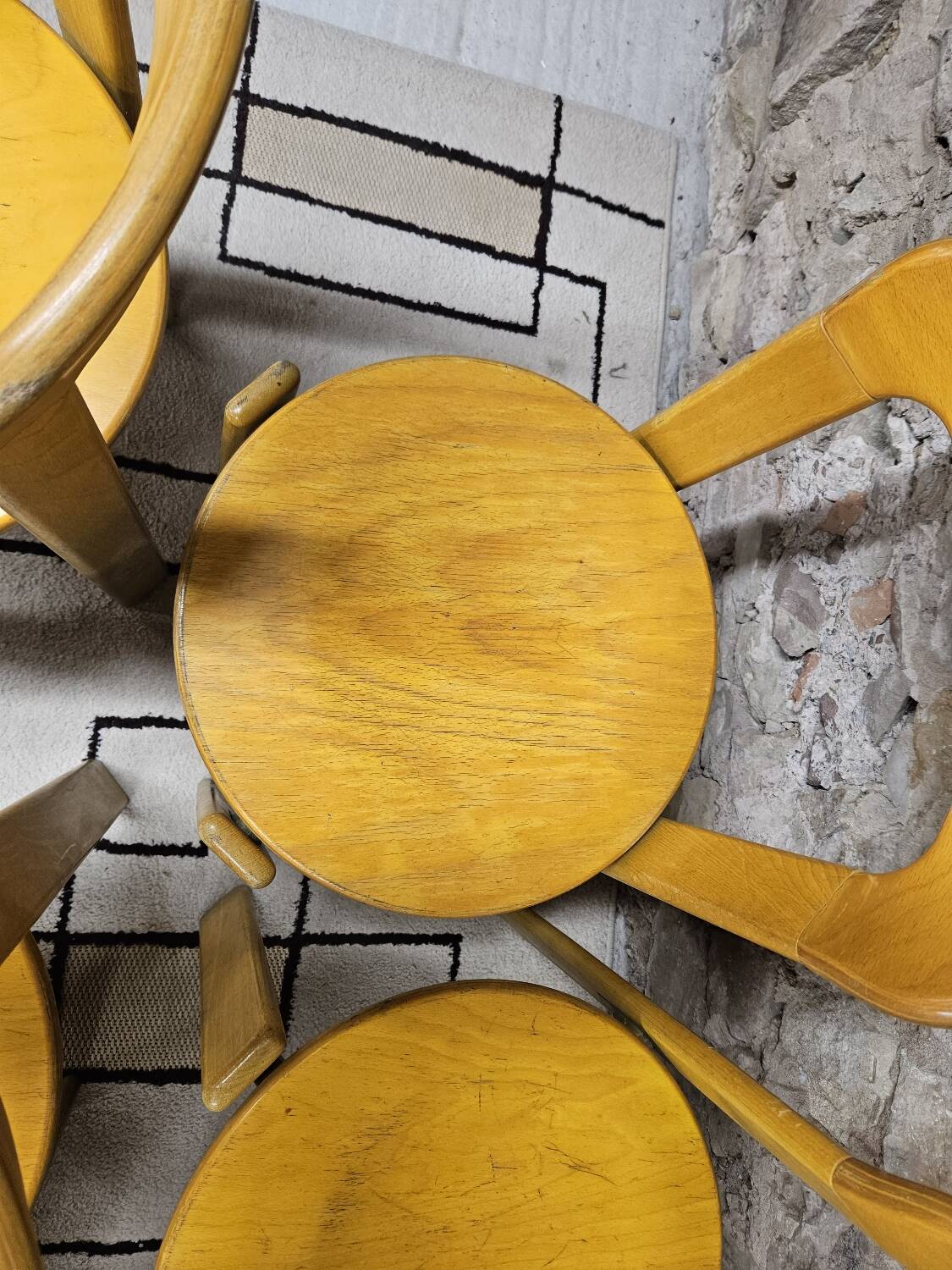 Lot of vintage bruno rey 1970" chairs