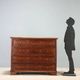 Antique baroque walnut chest of drawers with 4 drawers, 17th century.