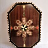 Old oriental plateau in marquetry.