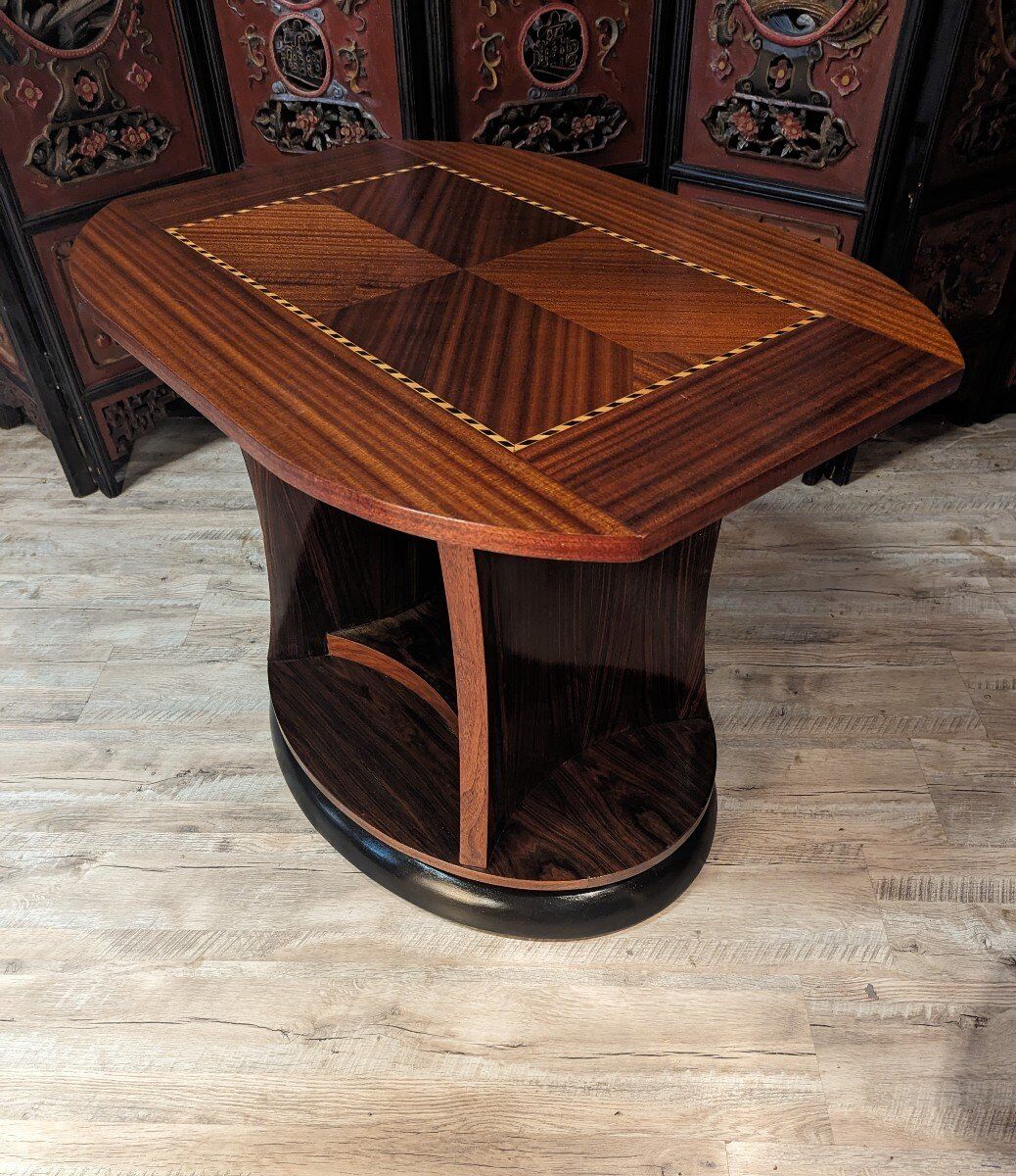 Art Deco mahogany side table