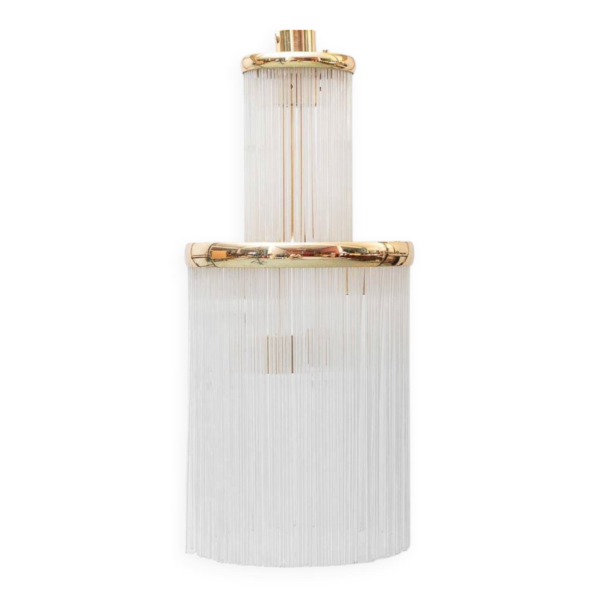 Vintage cascade chandelier in glass and brass – 1970s design