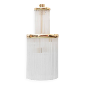 Chandelier vintage en verre et laiton – design des années 1970