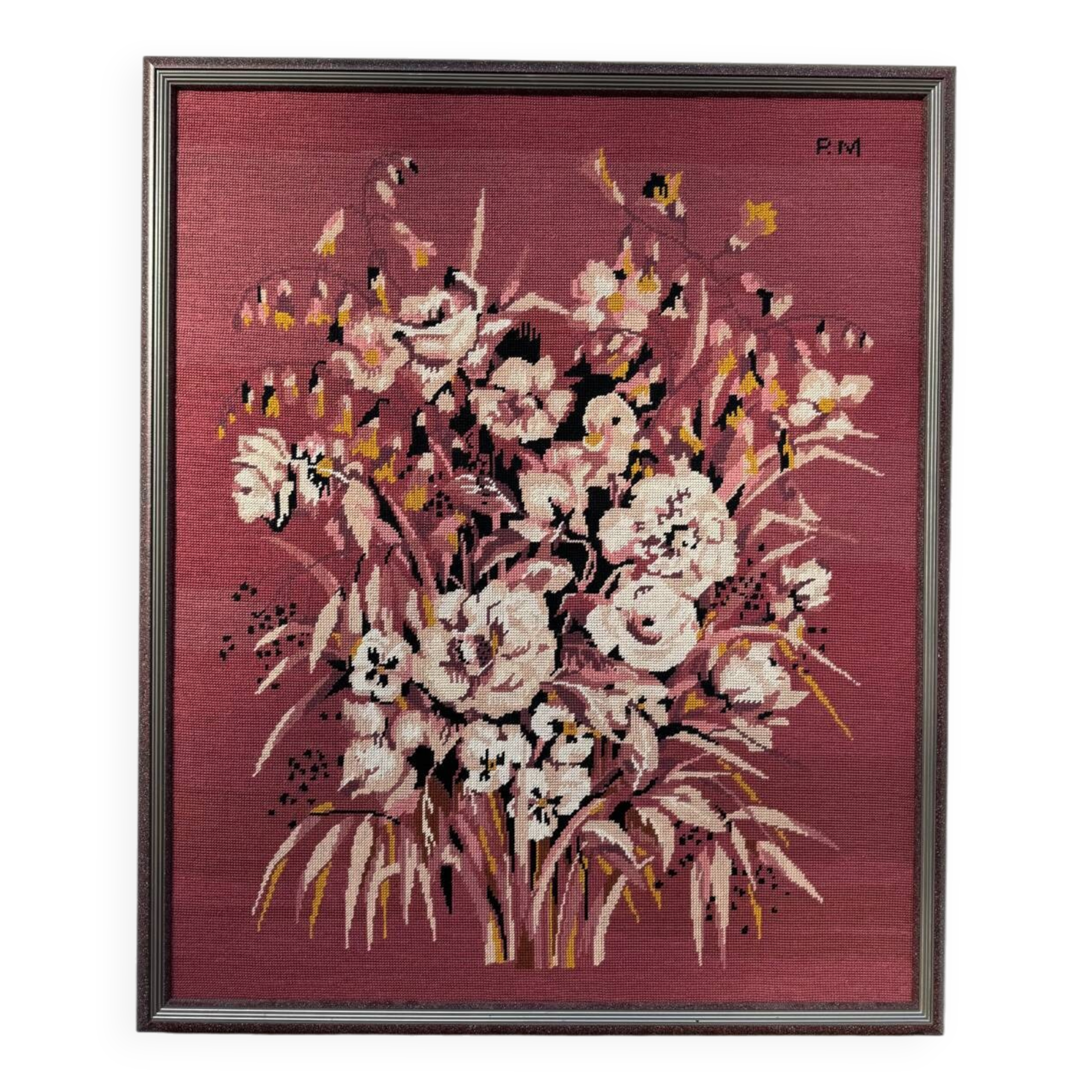 Large vintage floral tapestry