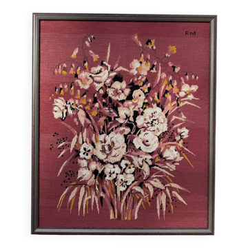 Large vintage floral tapestry