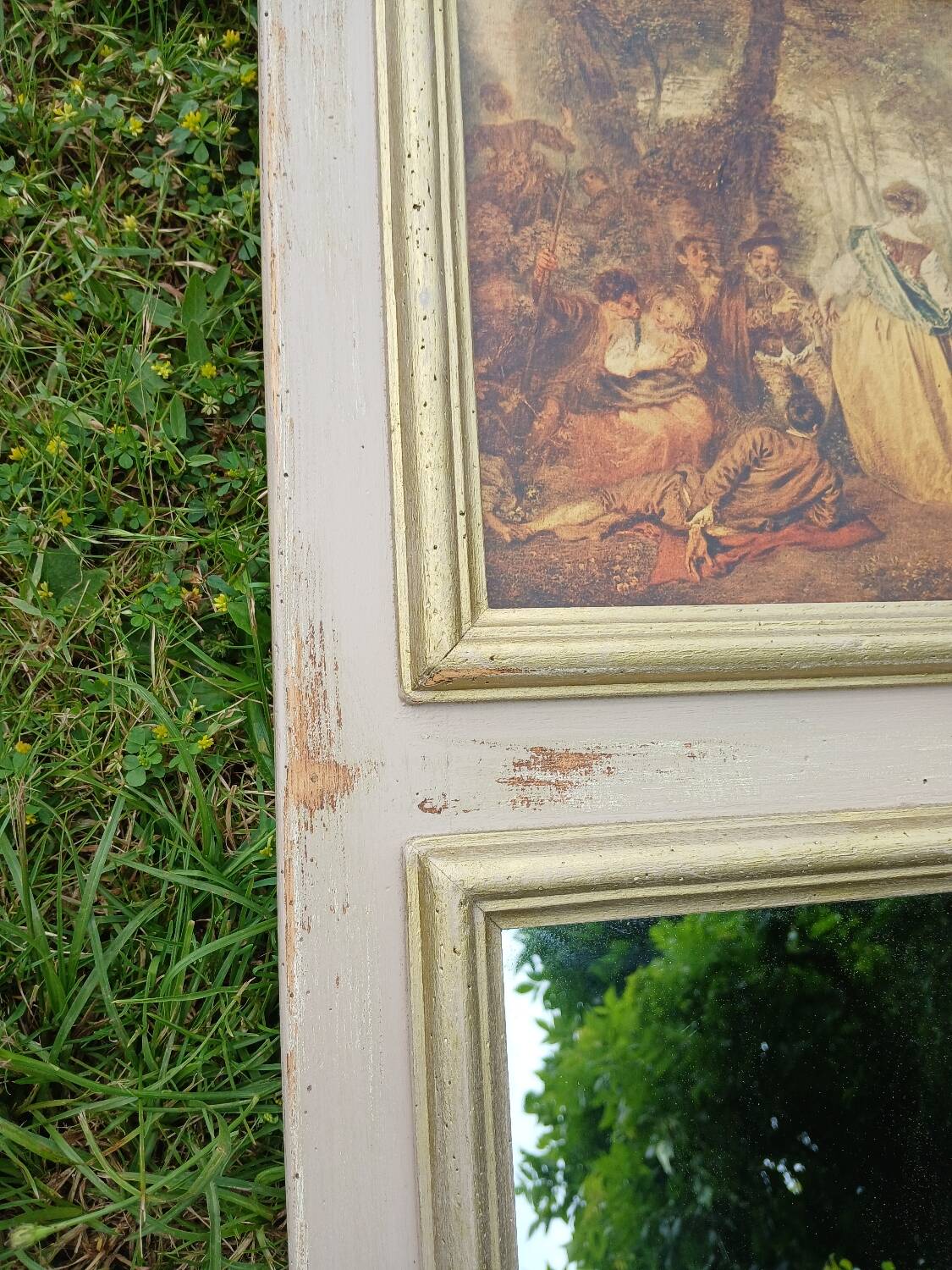 Miroir/ tableau ancien 88 × 42 cm
