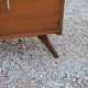 Vintage oak chest of drawers feet compass and fins of the 50s 2 doors 1 drawer