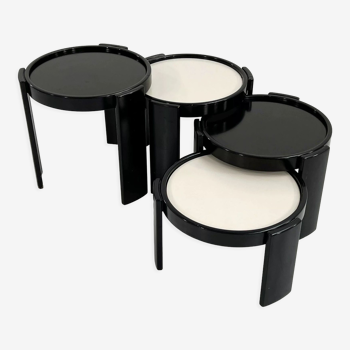 Set of 4 nesting tables by Gianfranco Frattini for Cassina, 1970