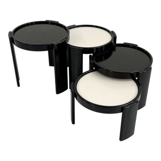 Set of 4 nesting tables by Gianfranco Frattini for Cassina, 1970