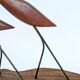 Scandinavian modernist sculpture cranes in teak.