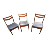 Vintage Scandinavian chairs 1970 teak and skaï