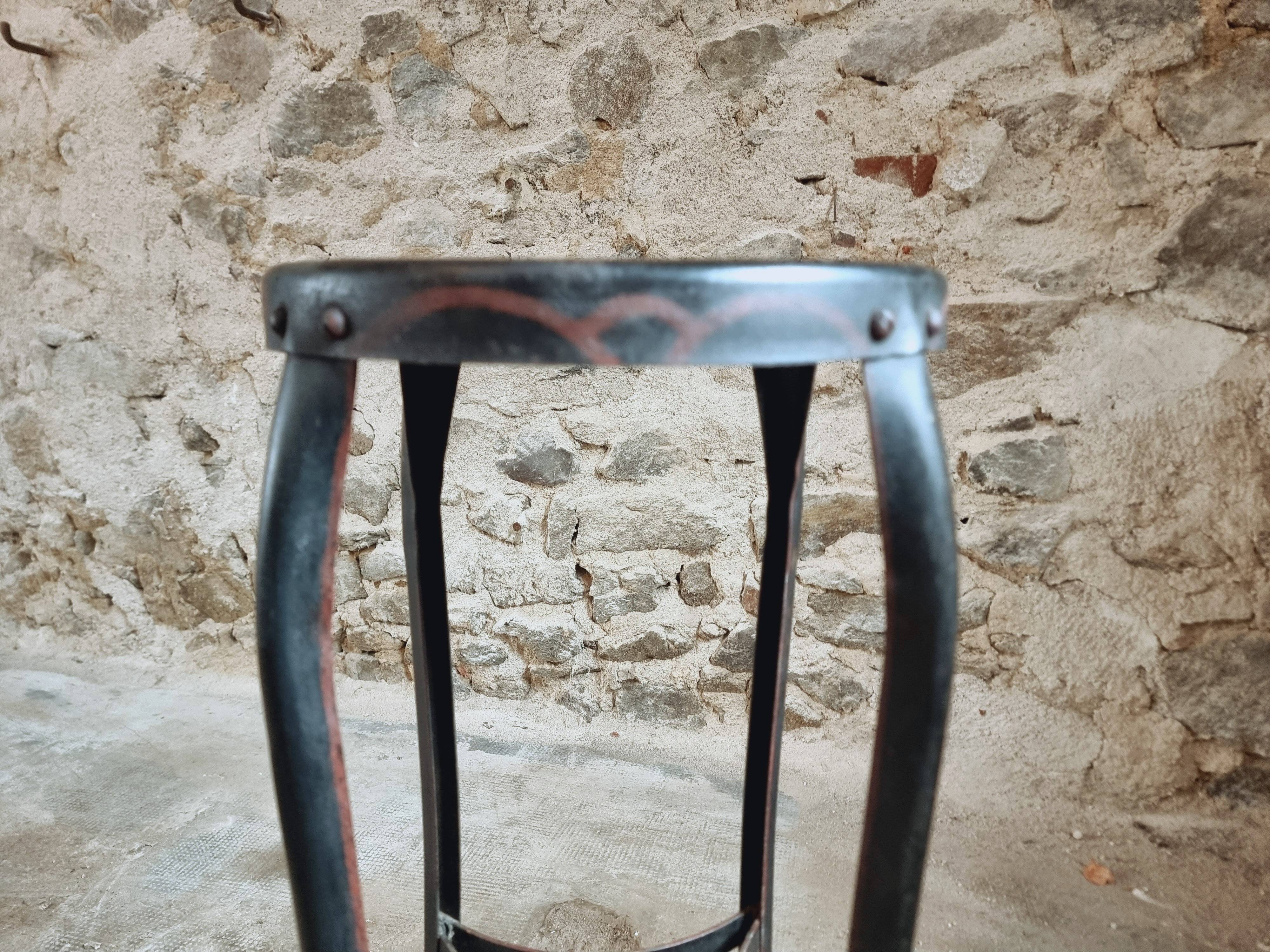 Antique Industrial Stool – Toledo Art Steel Co., 1930s, Bar Stool