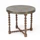 1920's Side-Table with Oak Frame and Brass top