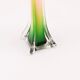 Vase en vert en forme de fleur vert et orange de style murano longiligne