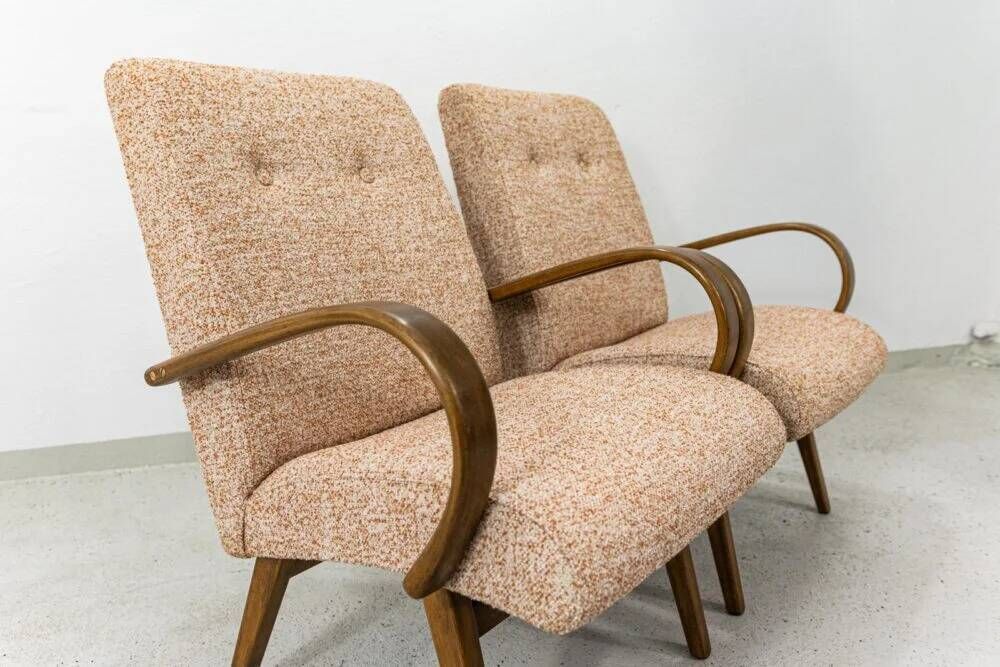 Pair Of Armchairs Type 53 By J. Smidek For Ton, Czechoslovakia, 1960’s