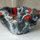 Mortar and pestle in ceramic Vallauris fat vintage lava years 1960