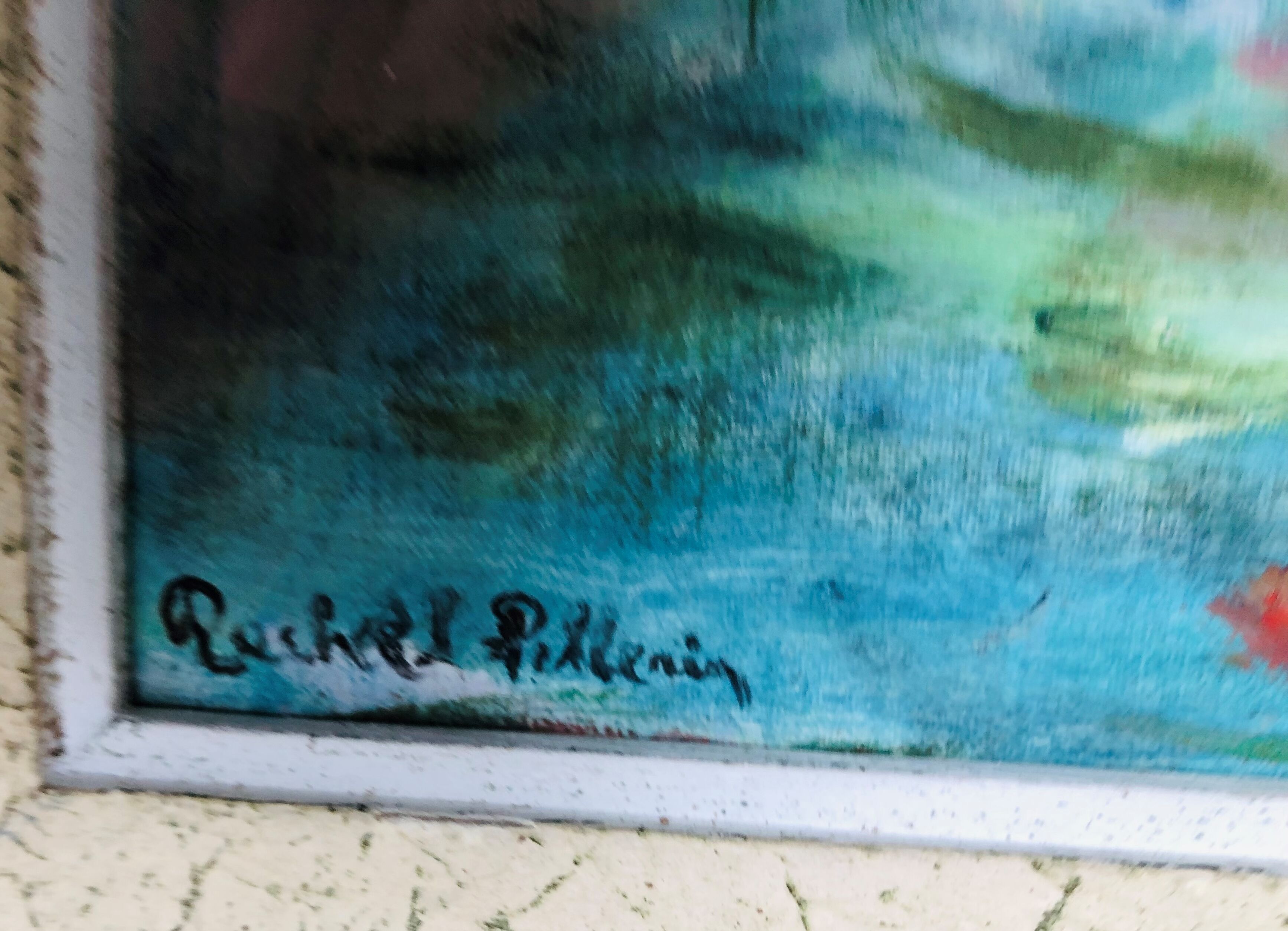 Painting: oil on still life panel with a tawny bouquet