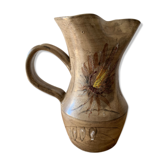 Large ceramic pitcher enamelled 70s Vallauris