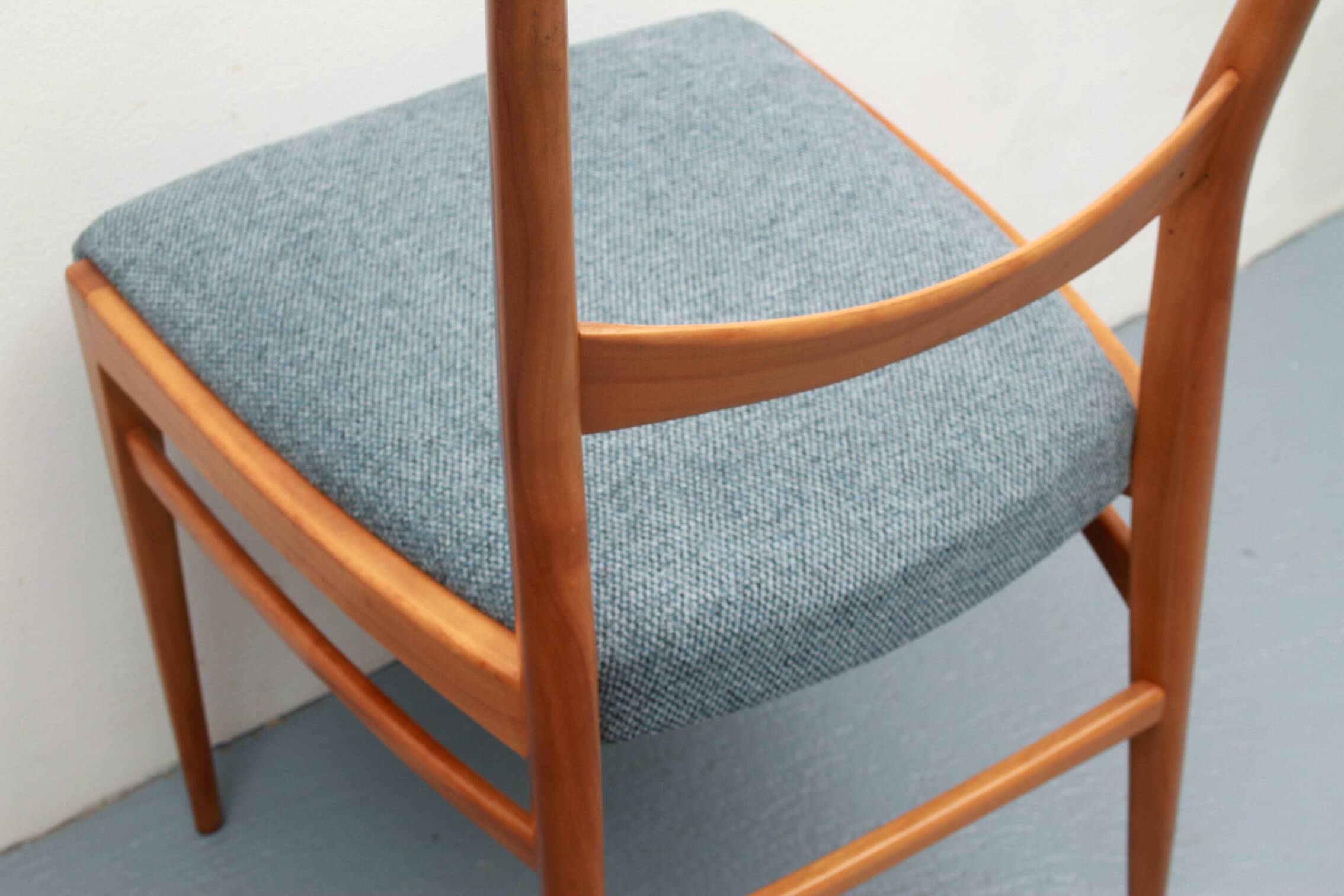 1950s chair in cherrywood, fresh fabric