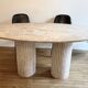 Oval dining table in travertine – 160 cm – Very good condition