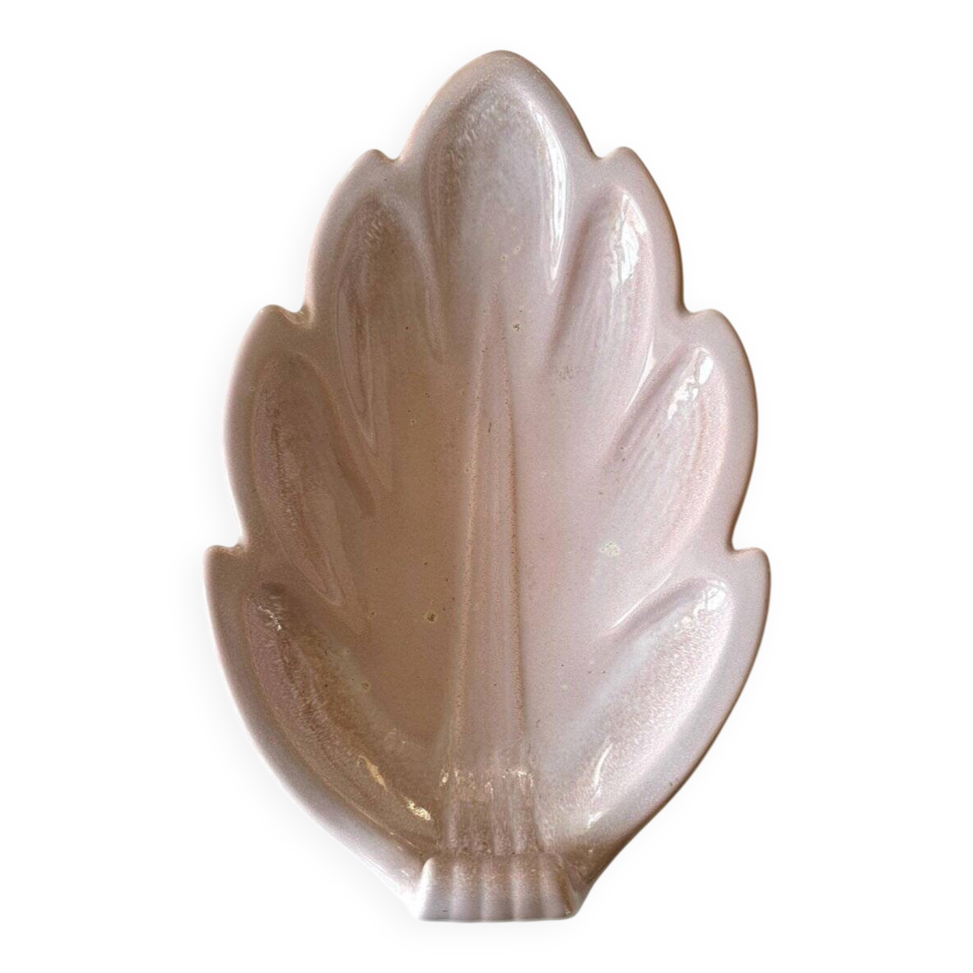 Large leaf-shaped stoneware bowl by Gunnar Nylund for Rörstrand, Sweden 1960s