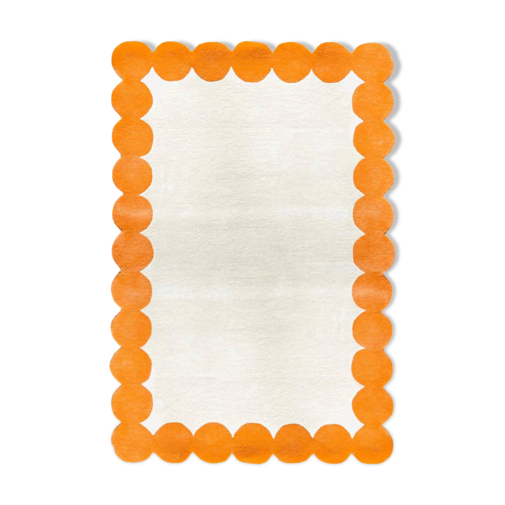 Tapis Acrylique Orange Blanc Petit main image 1