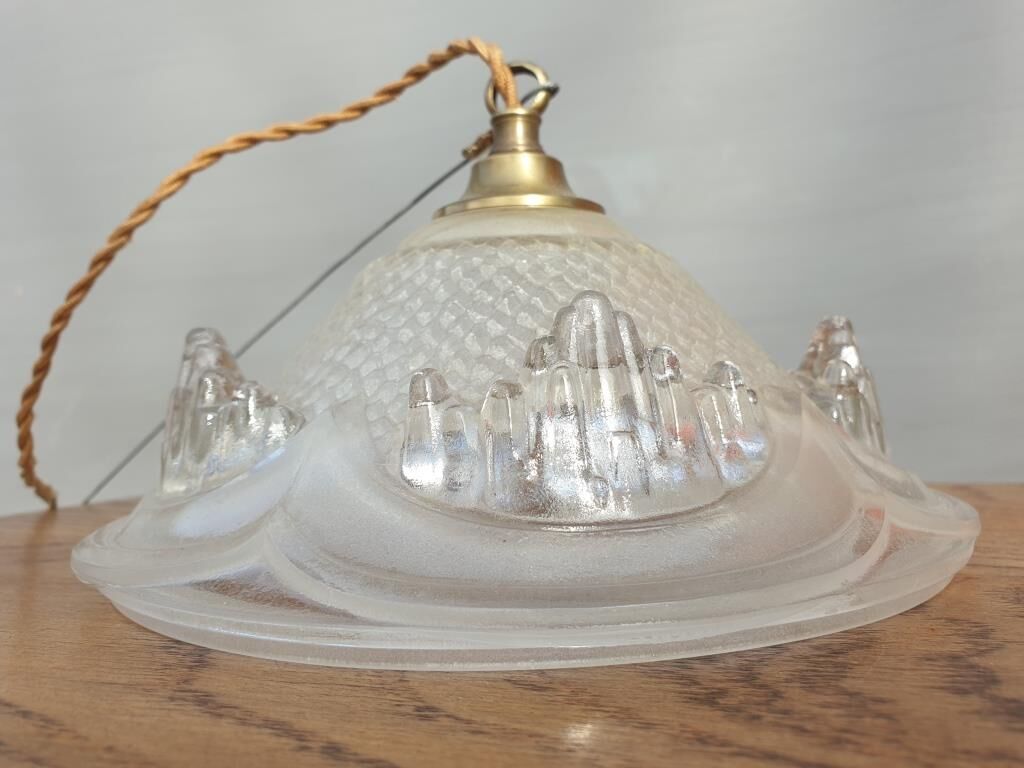 Pendant lamp glacier Ezan art deco 1930