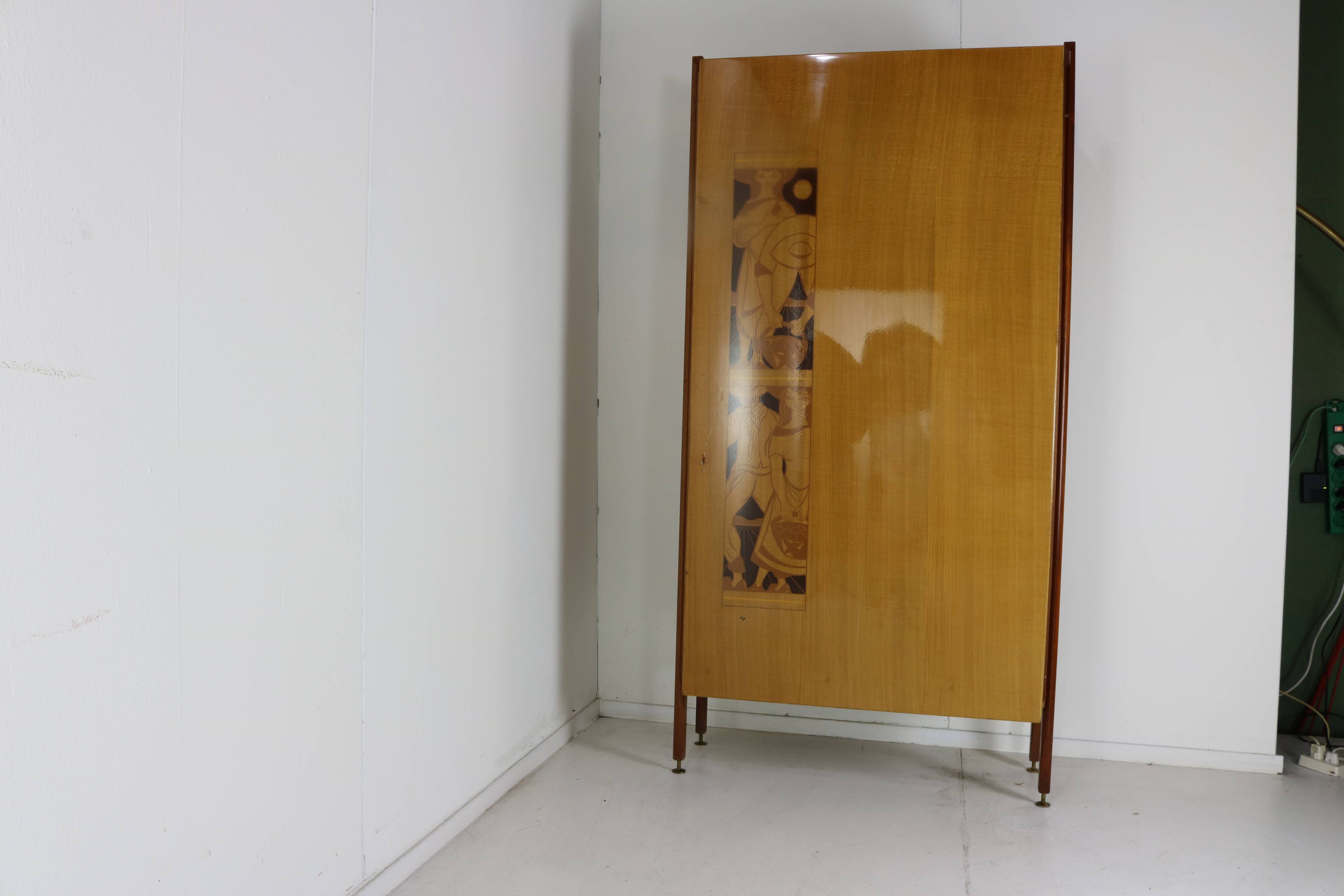 Ingenious sixties wall bed cabinet by C. Princic Gorizia Italy