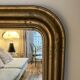 Miroir doré, glace mercure - 62xH82cm