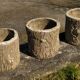 3 "trunk" planters, 1960s