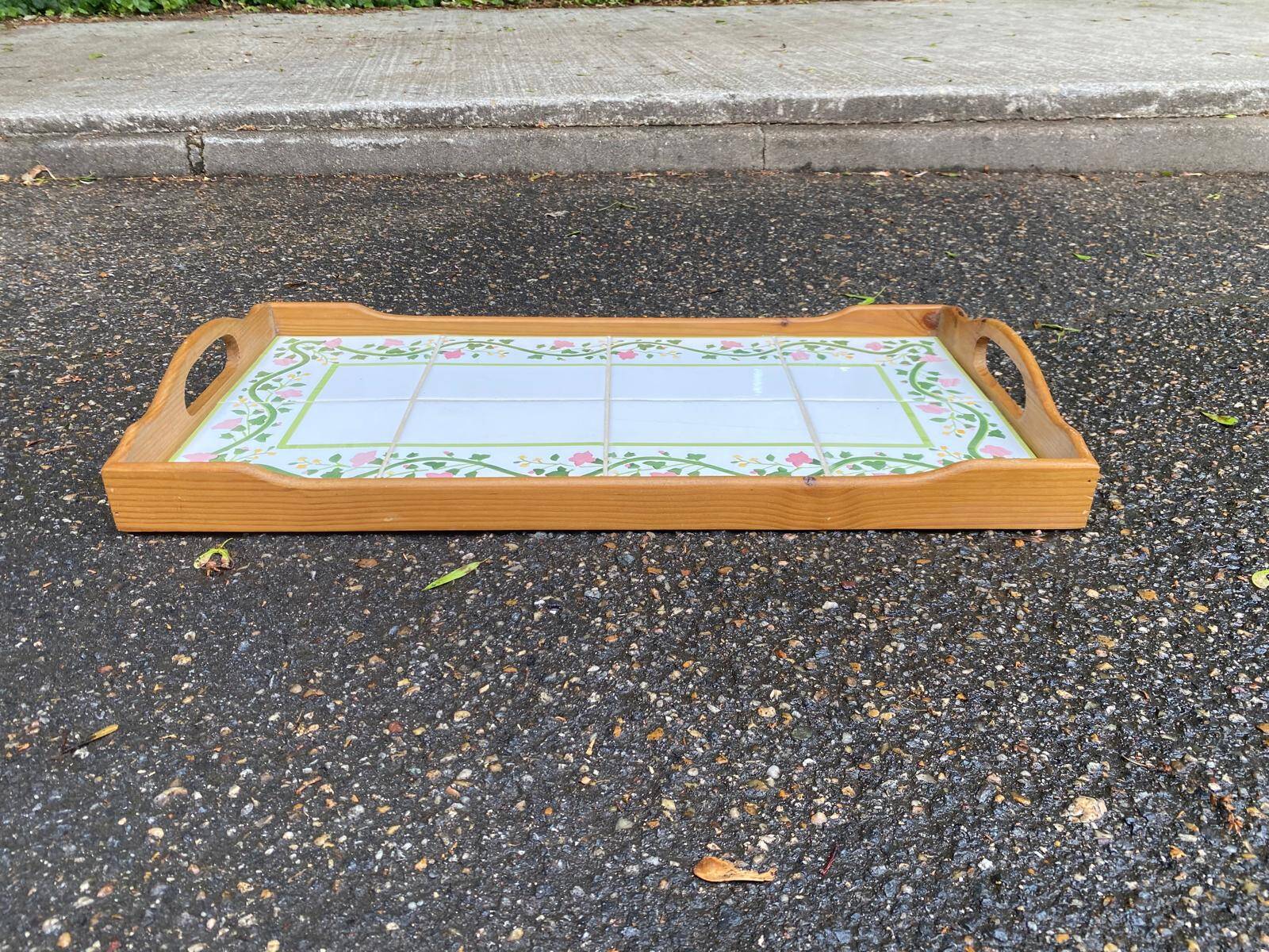 Vintage retro 1970s rectangular serving tray