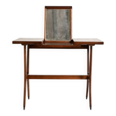 Scandinavian teak vanity table with integrated mirror, 1960s