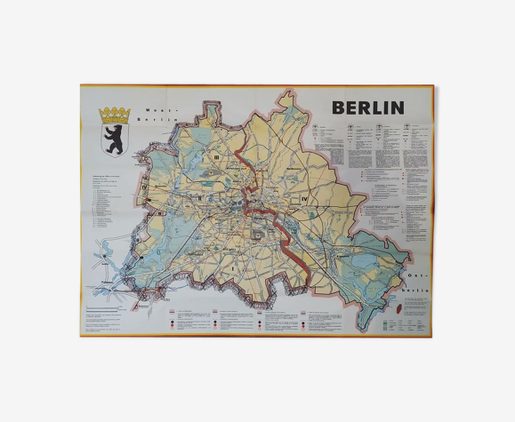 Carte vintage de Berlin année 1960