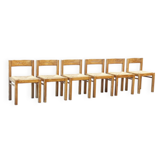 Brutalist rattan dining chairs