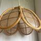 Suspension nacre et rotin vintage