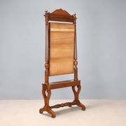 Antique Louis-Philippe mirror in carved walnut, Italy, 19th century.