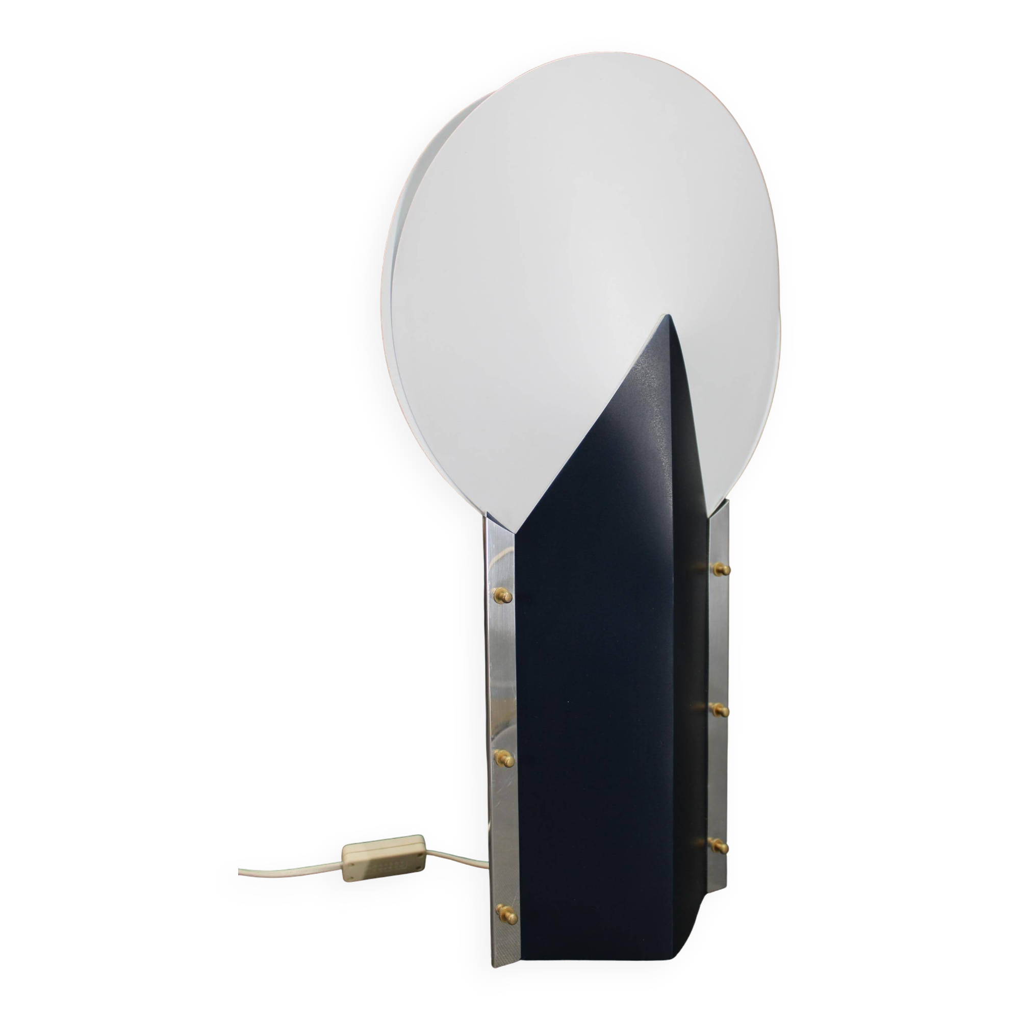 Lampe De Bureau Vintage 'Moon' Par Samuel Parker Pour Reflex - Italie Années 80, Bleu Et Blanc