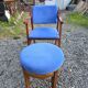Scandinavian style armchair + velvet footrest
