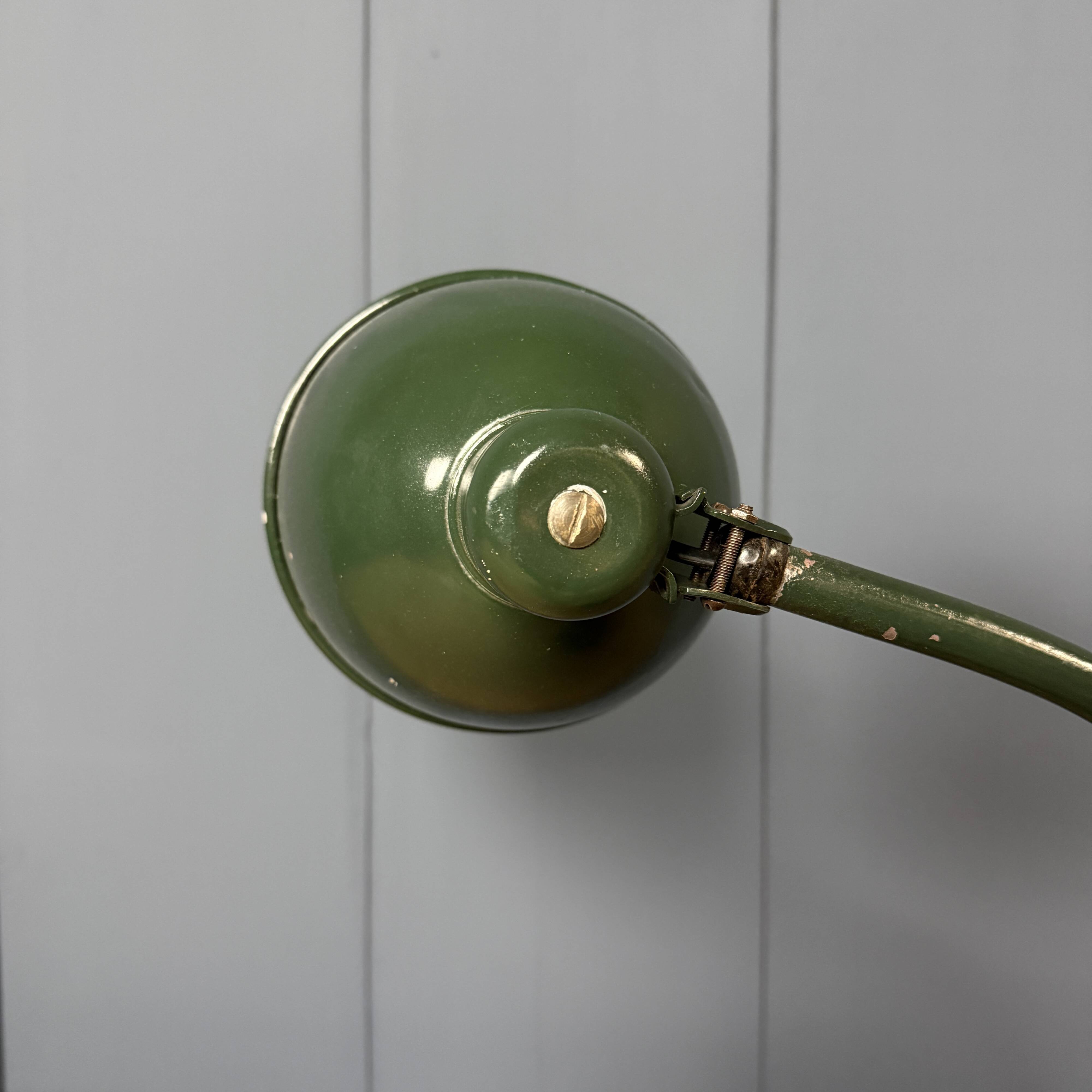 Dark green Bauhaus desk lamp