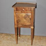 Restoration Curtain Bedside Table in Walnut 19th Century